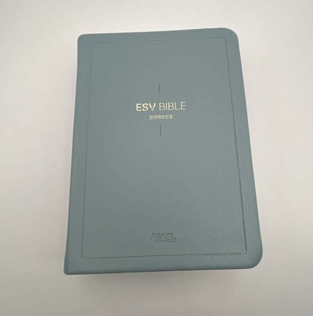 Agape ESV Korean-English Study Bible in Haze Blue, Compact Edition
